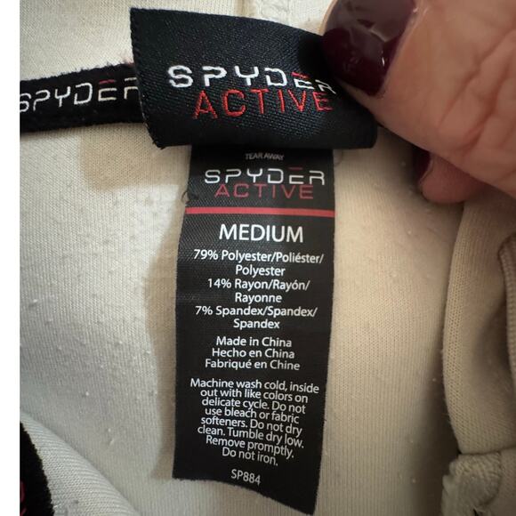 Spyder Women's M Raglan Cream Sleeve Zip Up Hoodie - Picture 3 of 4